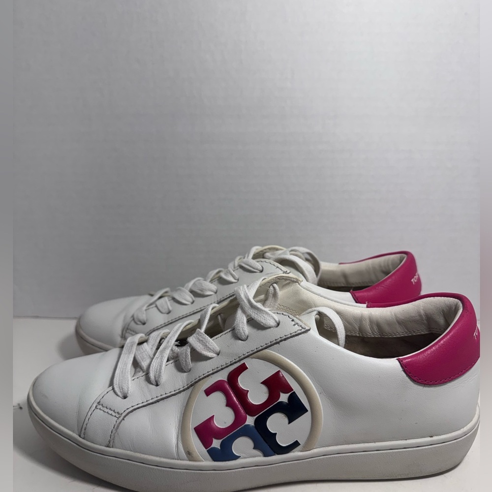 Tory Burch Leigh logo sneaker Snow White size 7